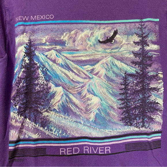 Vintage 90s Red River New Mexico Mountains Nature Forest Shirt Size Small - Picture 2 of 5